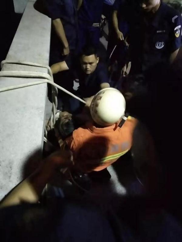 民警英勇合力救下跳桥男子