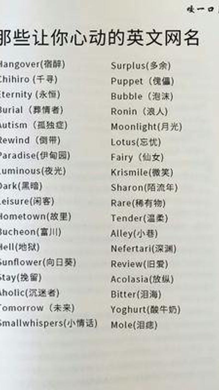 英文网名大全2017最新版精选，时尚潮流与个性论述